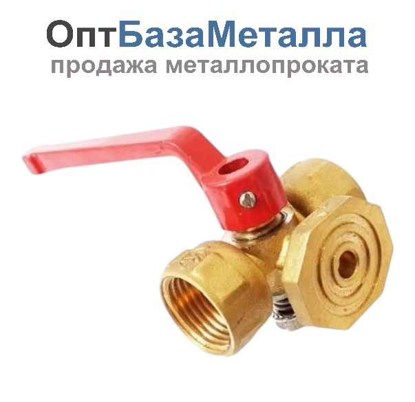 Кран для манометра 3-ходовой 11б18бкф2 Ду 15 Ру16 ВР G1/2" рук с фл Пензапромарматура 01311111, DN 15, 1/2 дюйма